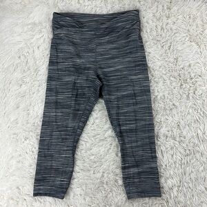 Lululemon Align Crop 21" *Cross Waist Mini Space Dye Herringbone Heathered Black